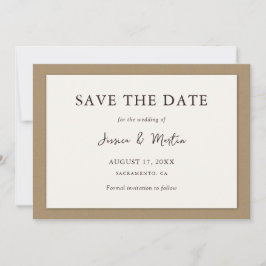 Rustic Ivory Kraft Paper Wedding Save the Date