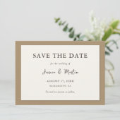 Rustic Ivory Kraft Paper Wedding Save the Date (Staand voorkant)
