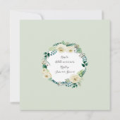 Rustic Ivory Roos Boho Wreath Mint Vrijgezellenfee Kaart (Achterkant)