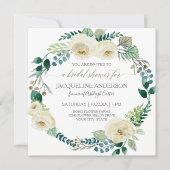 Rustic Ivory Roos Boho Wreath Mint Vrijgezellenfee Kaart (Voorkant)