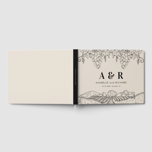 Rustic Ivory Vineyard Napa Valley Winery Wedding Gastenboek (Volledig)