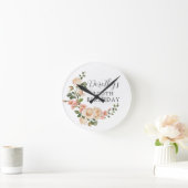 Rustic Ivory White Floral 100e verjaardag Ronde Klok (Huis)