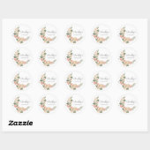 Rustic Ivory White Floral 100e verjaardag Ronde Sticker (Vel)
