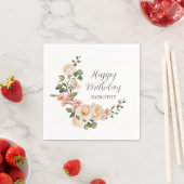 Rustic Ivory White Floral 100e verjaardag Servet (Insitu)