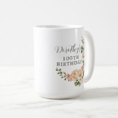 Rustic Ivory White Floral 100th Birthday Gift Koffiemok (Voorkant rechts)