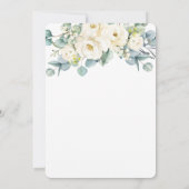 Rustic Ivory White Floral Roos Eucalyptus Wedding Kaart (Achterkant)
