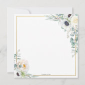 Rustic Ivory White Peony Floral Eucalyptus Wedding Kaart (Achterkant)