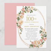 Rustic Ivory White Rose 100e verjaardag Kaart (Voorkant / Achterkant)