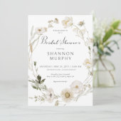 Rustic Ivory Wildflower Krans Vrijgezellenfeest Kaart (Staand voorkant)