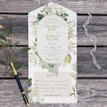 Rustic Ivy Ferns & Greenery White Dinner All In One Uitnodiging<br><div class="desc">OOK BESCHIKBAAR MET EEN QR-CODE OM IN HET RSVP-GEBIED TE SCAN. Dit ontwerp kenmerkt een zacht lijst van ivoren, gieren en andere groen rond een crèmeovaal. De gepersonaliseerde alle-in-één uitnodigingen zijn een unieke combinatie van zowel een prachtig gedrukte douaneverzoeken met een gemakkelijk om geperforeerd briefkaart af te breken RSVP. En...</div>