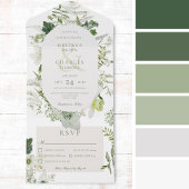 Rustic Ivy Ferns & Greenery White Dinner All In One Uitnodiging