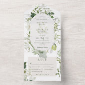 Rustic Ivy Ferns & Greenery White Dinner All In One Uitnodiging (Binnen)
