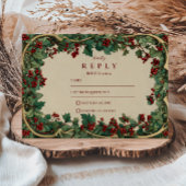 Rustic Ivy Romance Wedding RSVP Kaartje