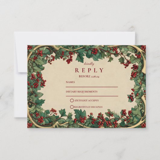Rustic Ivy Romance Wedding RSVP Kaartje (Voorkant)