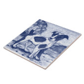 Rustic Jack Russell Terrier Dog Blue Delft Dedham Tegeltje (Zijkant)
