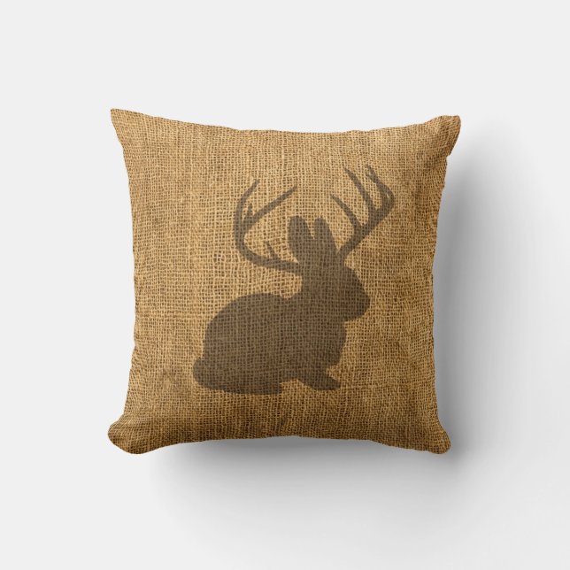 Rustic Jackalope Kussen (Voorkant)