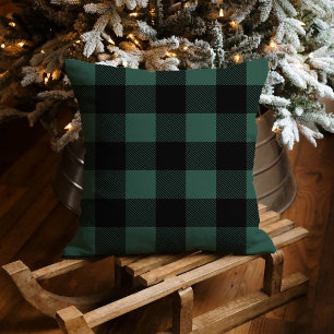 Rustic Jager Groen Zwart Buffalo Plaid Kerstmis Kussen