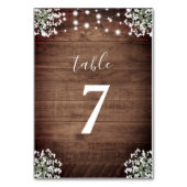 Rustic Jar Baby's Breath String Lights Wedding Kaart (Achterkant)