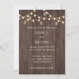 Rustic Jar Barn Wedding Invitation Kaart
