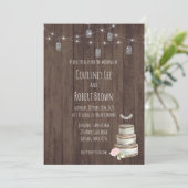 Rustic Jar Trouwtaart Trouwuitnodiging Kaart (Staand voorkant)