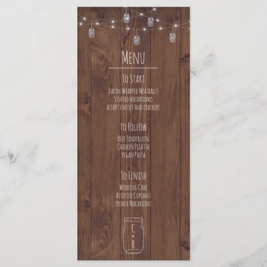Rustic Jar Twinkle Lights Menu (Voorkant)