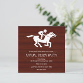 Rustic Jockey Annual Derby Party Invitation Kaart (Staand voorkant)