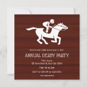 Rustic Jockey Annual Derby Party Invitation Kaart (Voorkant)