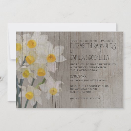 Rustic Jonquil Wedding Invitations Kaart (Voorkant)