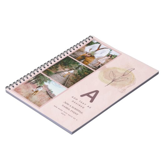 Rustic Journal Gift Personalized Abstract Leaf Notitieboek (Linkerzijde)