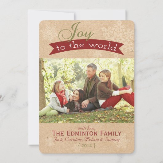 Rustic Joy aan de World kerstkaart (Voorkant)