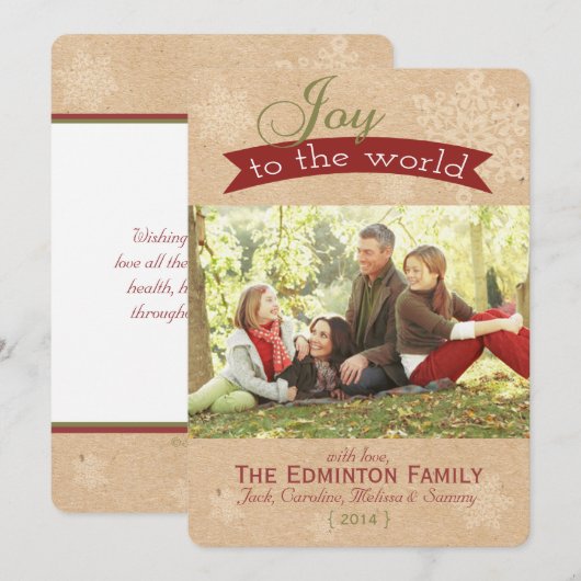 Rustic Joy aan de World kerstkaart (Voorkant / Achterkant)