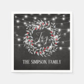 Rustic Joy Feestelijke Kerstkrans Servetten (Voorkant)