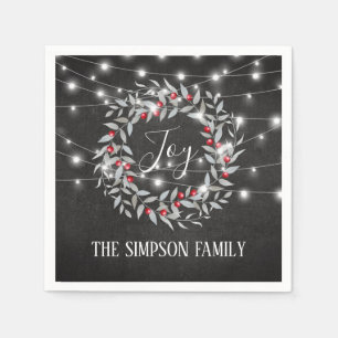 Rustic Joy Feestelijke Kerstkrans Servetten