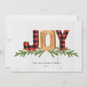 Rustic Joy Kerst Niet-Foto Feestdagenkaart (Voorkant)