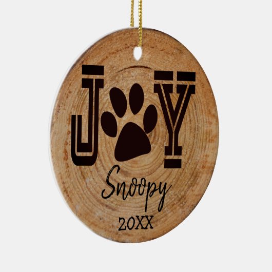 Rustic - Joy Paw Animal Print Keramisch Ornament (Rechts)