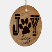 Rustic - Joy Puppy Paw Keramisch Ornament (Rechts)