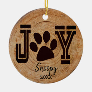 Rustic - Joy Puppy Paw Keramisch Ornament