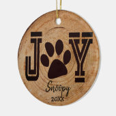 Rustic - Joy Puppy Paw Keramisch Ornament (Links)