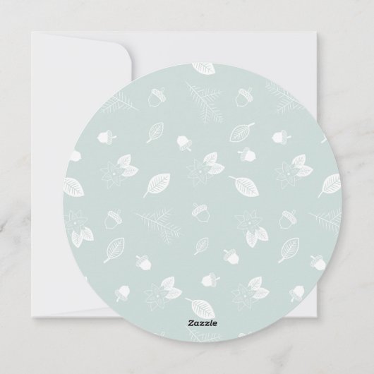 Rustic Joy Round Faux Silver Foil Holiday Card Feestdagenkaart (Achterkant)