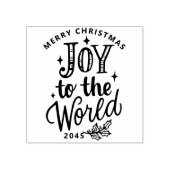 Rustic Joy to the World Christmas Lettering Rubberstempel (Afrduk)