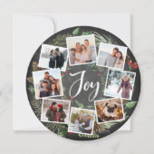 Rustic Joy Wreath | Kerstbeker met fotocollage Feestdagenkaart (Voorkant)