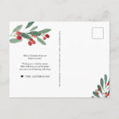 Rustic Joy Wreath | Rustige kerstmis met fotocolla Feestdagenkaart (Achterkant)