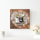 Rustic Jubileum voor persoonlijk huwelijk Foto Vierkante Klok (Huis)