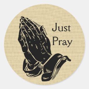 Rustic Just Pray Sticker