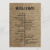 Rustic Jute Bruiloftsprogramma – Gepersonaliseerd Programmakaart (Achterkant)