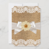 Rustic Jute Crème Kant, Gerbera Bloem Boog 3 Kaart (Achterkant)