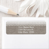 Rustic jute & elegante kanten trouwuitnodiging etiket (Insitu)