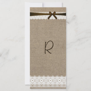 Rustic Jute en Vintage Kant Program Rack Kaart
