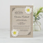 Rustic Jute en White Daisy Vrijgezellenfeest Kaart (Staand voorkant)