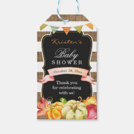 Rustic Jute Herfst Babyshower Bedankt Cadeaulabel